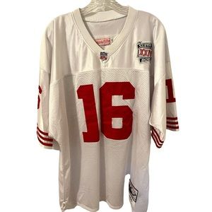 VINTAGE T-shirt Mitchell & Ness NFL Authentic MONTANA 16 PATCHES! XXL Size 54